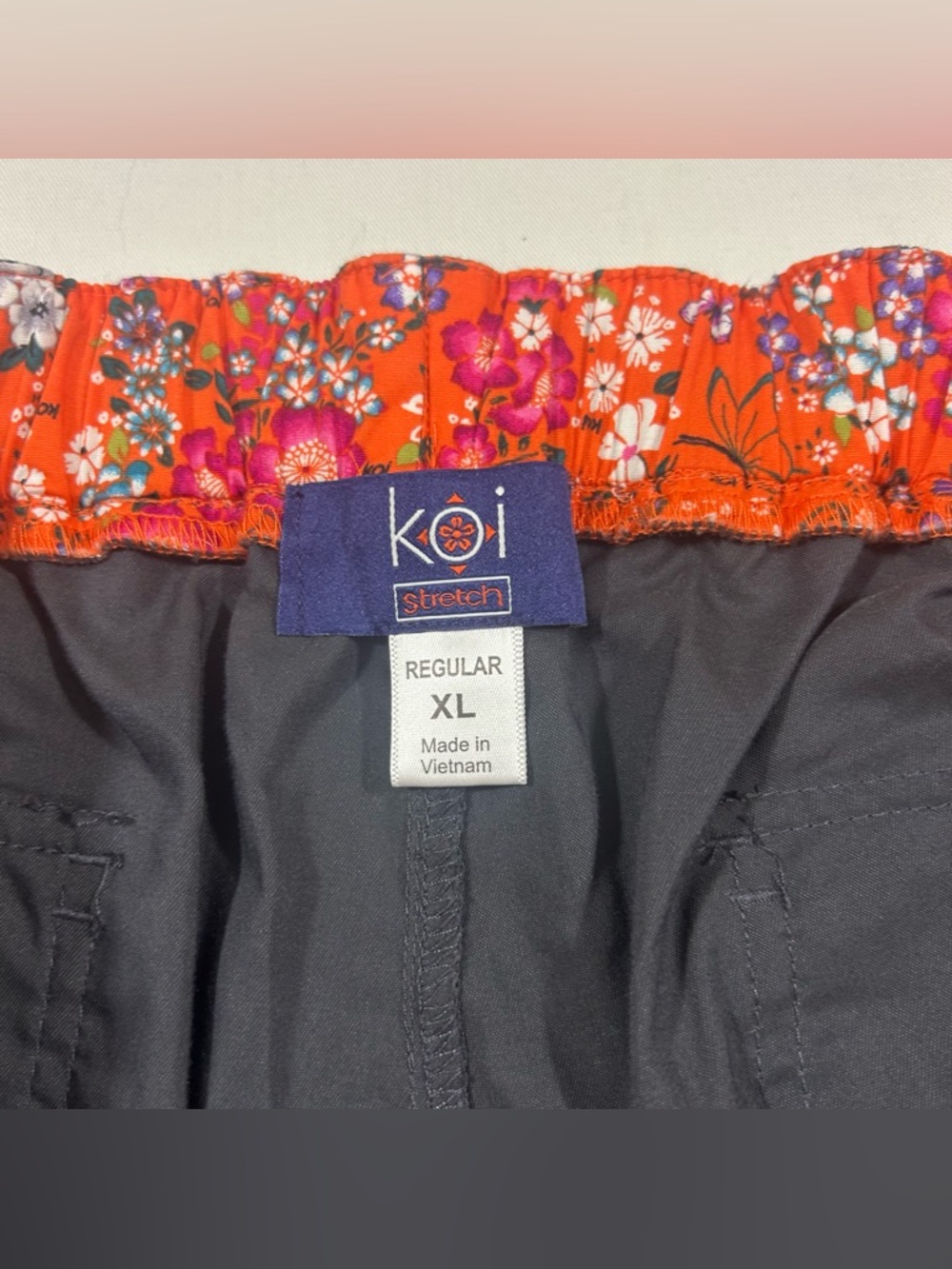 Koi Womens XL Scrub Jogger Cargo Pants Drawcord Nurse Uniform Gray - Picture 4 of 8